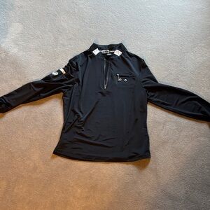 Black Long Sleeve Quarter-Zip Top